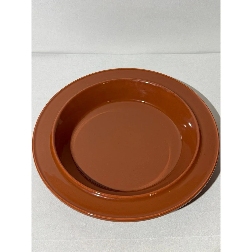 Bob Van Allen for Mikasa My Pie GX850 Terracotta Pie Plate Dish Orange Japan MCM